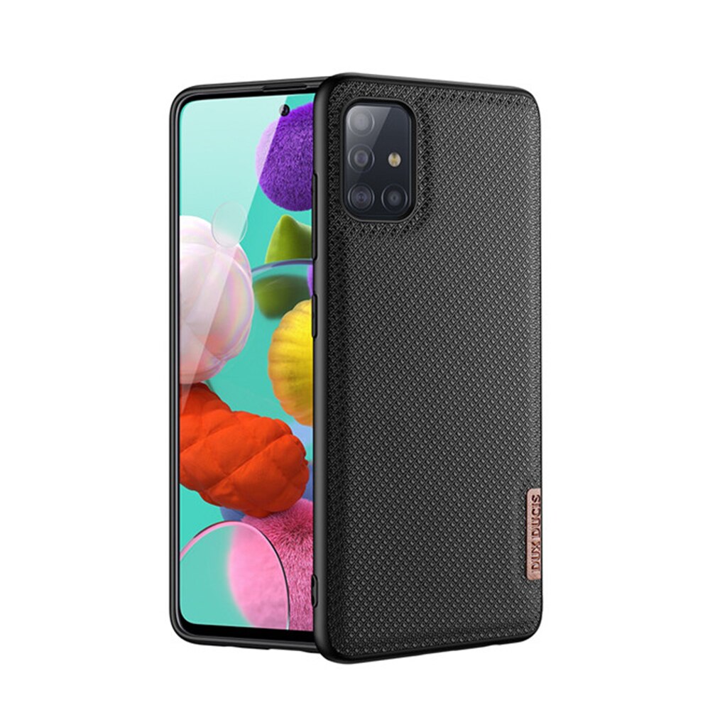 Husa DuxDucis Premium Woven Fabric TPU Frame Protect Slim pentru Samsung Galaxy A51, Negru