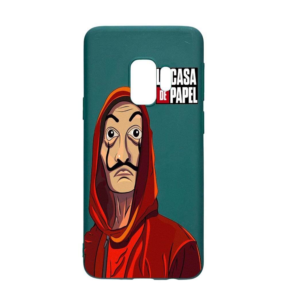 Husa Samsung Galaxy S9, La Casa De Papel, rezistenta la uzura, anti-alunecare, din silicon Premium, ForestGreen, FG389