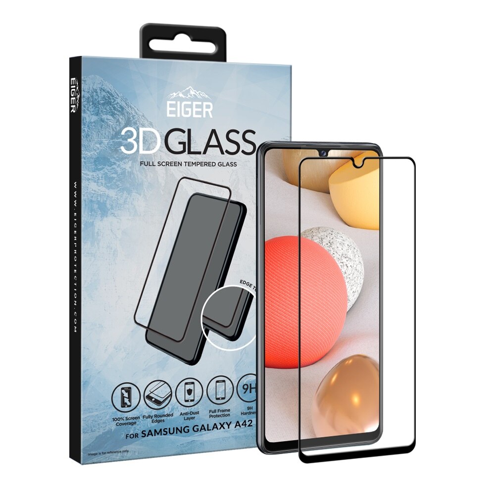 Folie Eiger Sticla 3D Edge to Edge Samsung Galaxy A42 5G, Clear Black