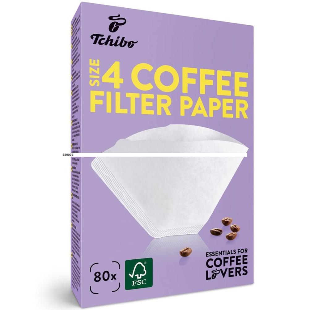 Filtre albe, hartie, pentru cafetiere, marimea 4, 80 buc, FSC Mix