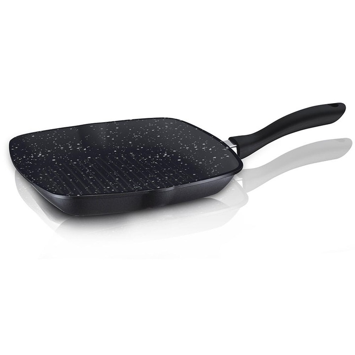 Tigaie grill, Zephyr, Granit, 24 cm, Negru mat