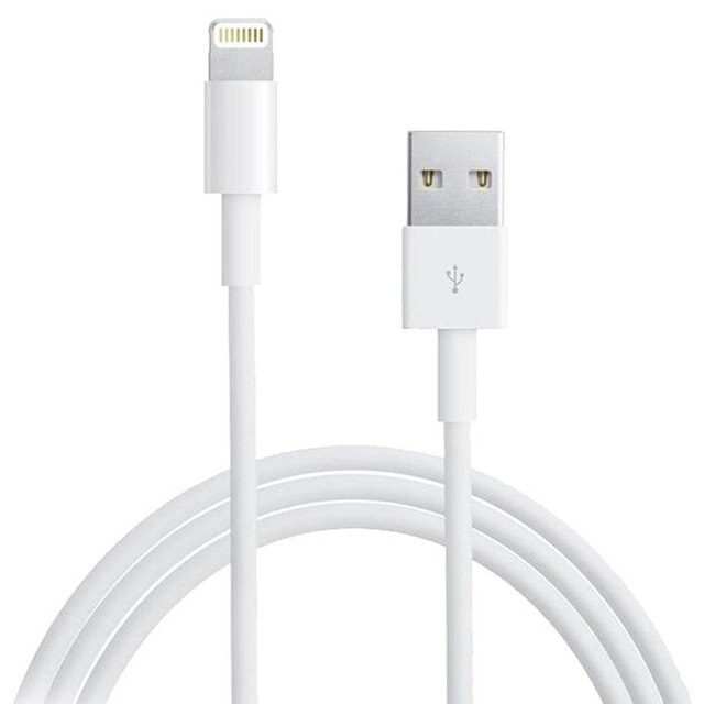 Cablu de date/incarcare USB-Lightning pentru dispozitive Apple cu conector lightning, alb, 95 cm lungime