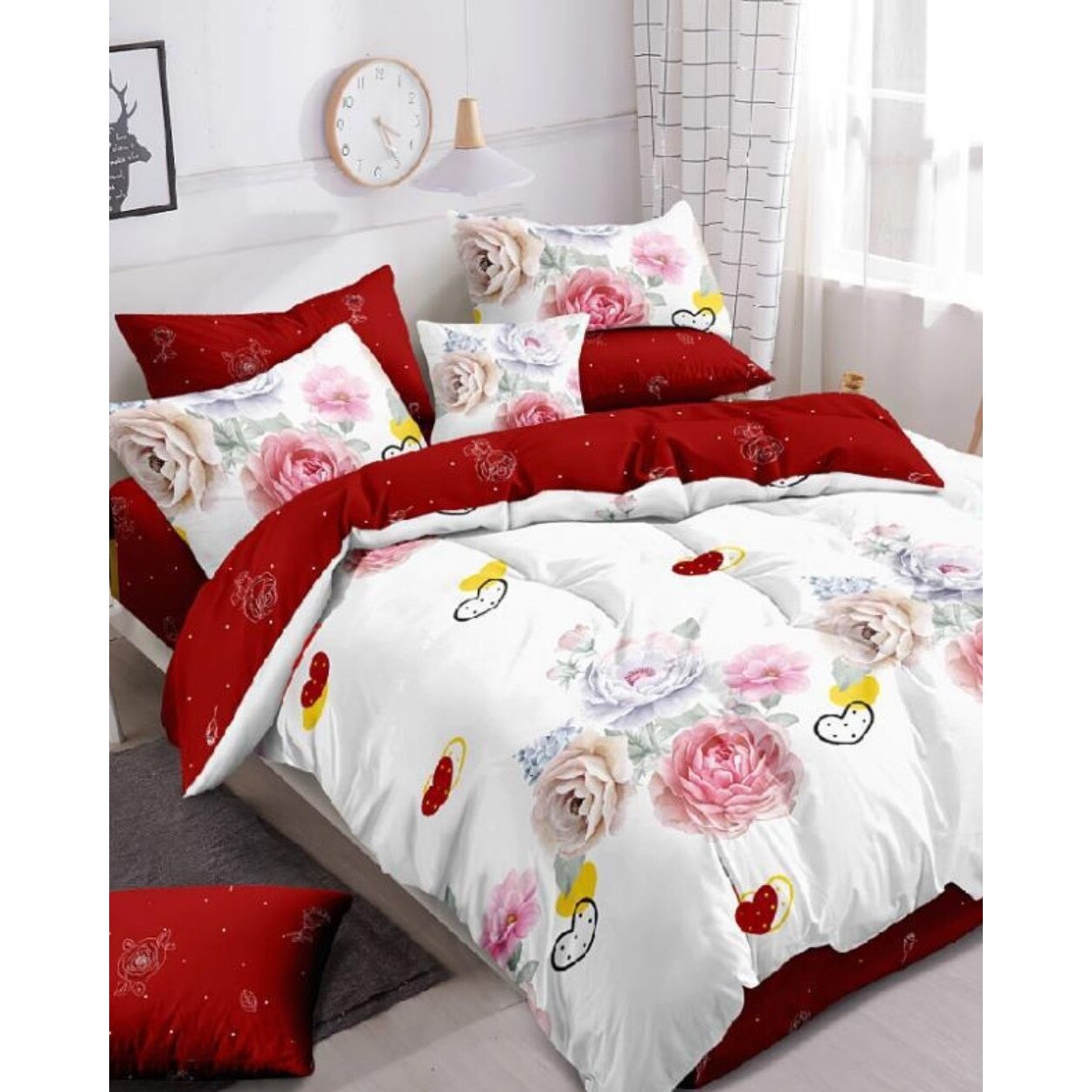 Set Lenjerie Finet Satinat, 6 Piese, Pat 2 Persoane, FNY-209