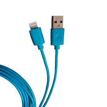 Cablu de date/incarcare USB-Lightning pentru dispozitive Apple cu conector lightning, albastru, 3 m lungime Cablu de date/incarcare USB-Lightning pentru dispozitive Apple cu conector lightning, albastru, 3 m lungime