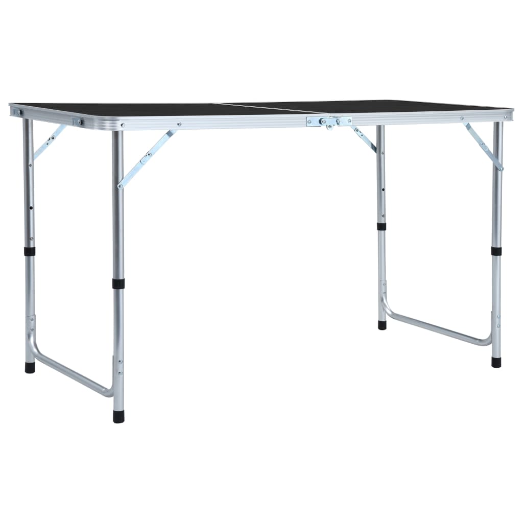 Masa de camping pliabila, vidaXL, Aluminiu, 120 x 60 x 70 cm, Gri