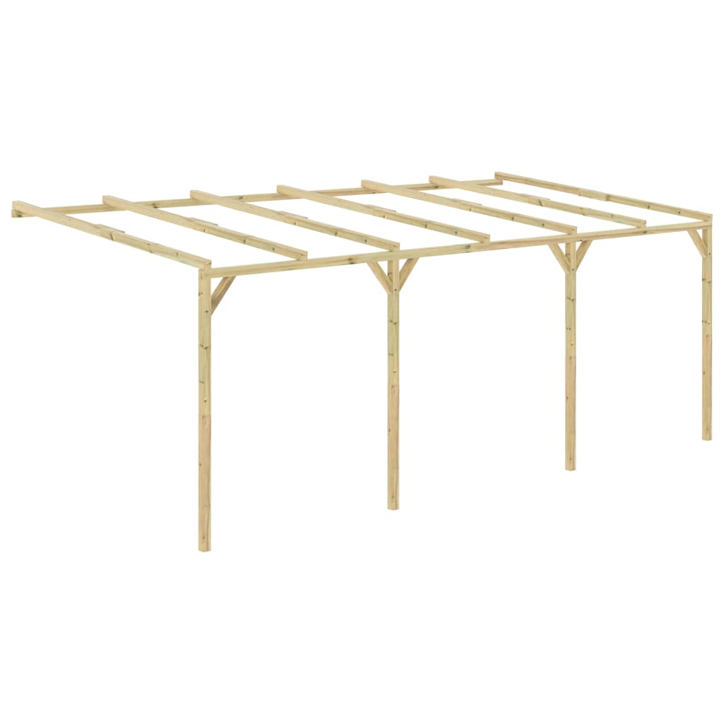 Pergola de perete din lemn, vidaXL, Lemn, 6 x 3 x 2.1 m, Maro