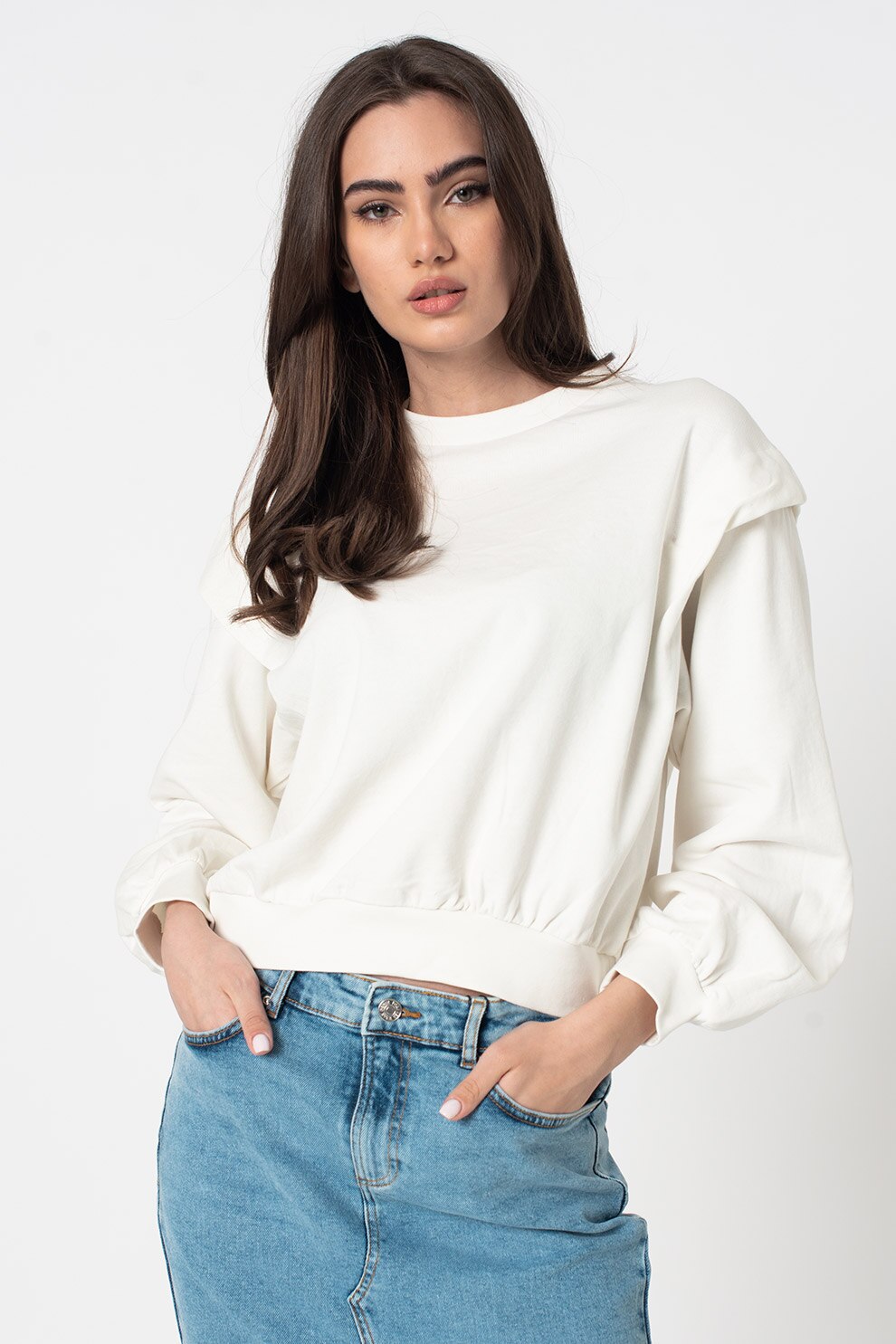 b.young, Bluza de bumbac organic Bytatara, Alb