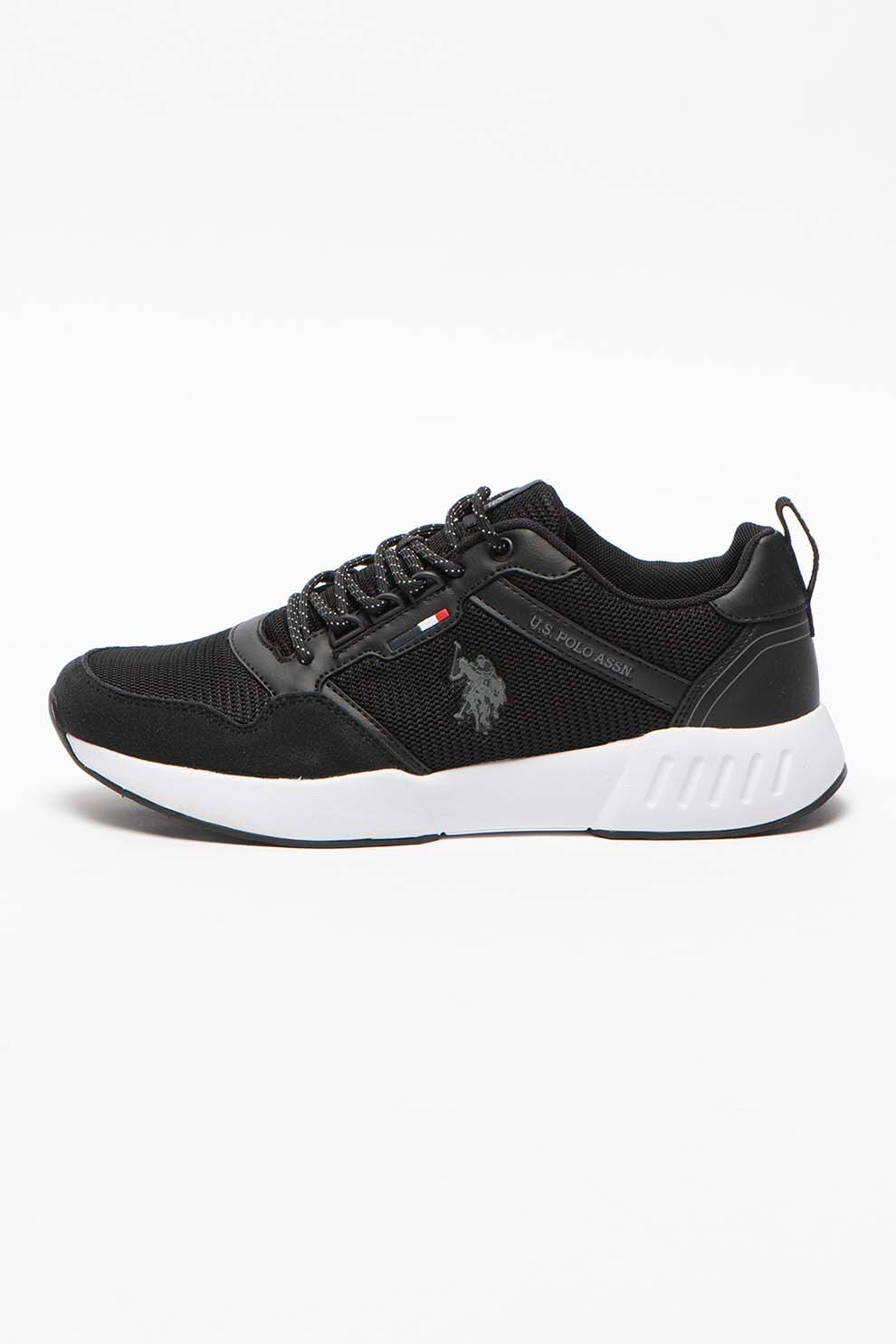 U.S. Polo Assn., Pantofi sport cu garnituri din piele intoarsa si piele ecologica Constant