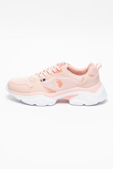 U.S. Polo Assn., Pantofi sport din plasa cu detalii logo Gal Tex U.S. Polo Assn., Pantofi sport din plasa cu detalii logo Gal Tex