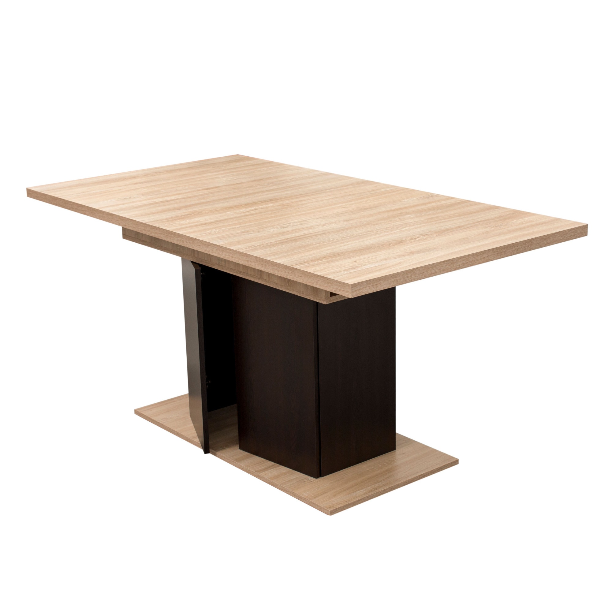 Masa bucatarie fixa YANA, dreptunghiulara, 8 persoane, sonoma deschis + inchis, 160 x 85 x 75 cm