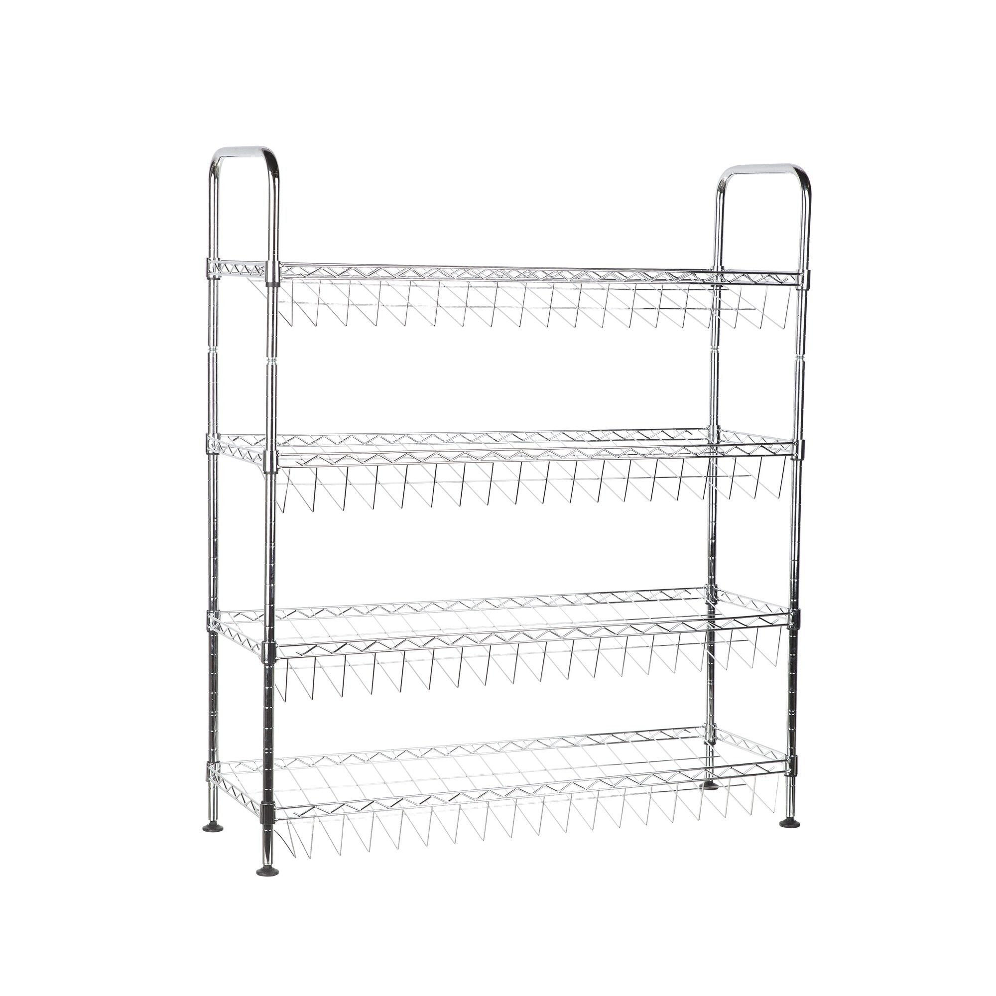 Pantofar cu patru nivele,din otel carbon durabil,cu finisaje cromate,dimensiune 85 x 75 x 25 cm