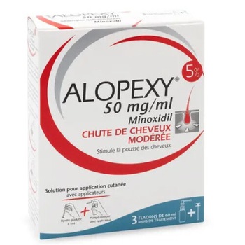 Tratament pentru cresterea parului, Pierre Fabre, Alopexy, Solutie, Minoxidil, 3x 60ml plus aplicator tip spray Tratament pentru cresterea parului, Pierre Fabre, Alopexy, Solutie, Minoxidil, 3x 60ml plus aplicator tip spray