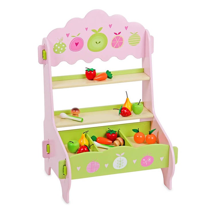 Mini Supermarket cu fructe si legume, LEMN, Mentari, 3+