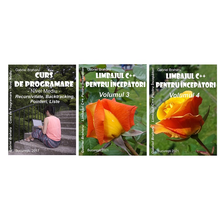 Set de 3 Carti Programare Incepatori (7), Gabriel Braharu, Colectia "Invata programare singur", 3 bucati