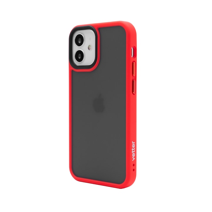 Vetter tok iPhone 12 Mini készülékhez, ütésálló, puha szélű, matt piros