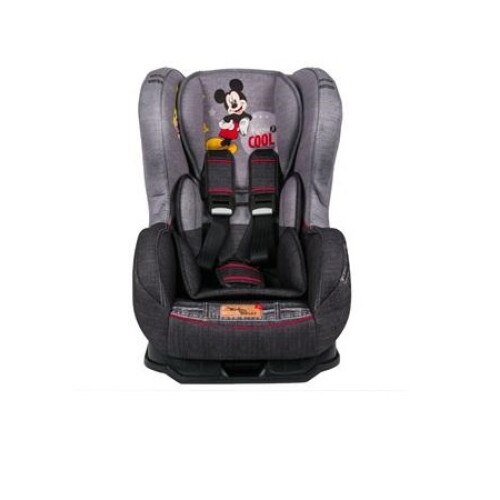 Scaun auto MICKEY pentru copii 0 - 18 kg cu spatar reglabil in 3 pozitii, husa detasabila, centura de siguranta