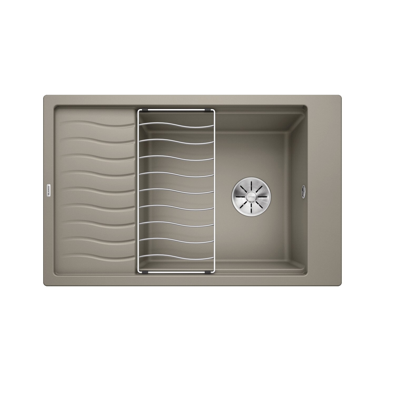 Chiuveta bucatarie, Blanco Elon XL 6 S, din silgranit PD trufe, 78 x 50 x 19 cm, grilaj scurgere si sifon cu ventil incluse, fara excentric