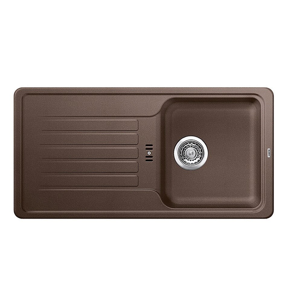 Chiuveta bucatarie Blanco FAVOS 45 S Silgranit cafea, 86 x 43.5 x 16 cm, sifon cu ventil inclus, fara excentric