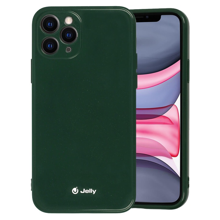 Husa pentru iPhone 11 Pro, Jelly Case, Verde Inchis