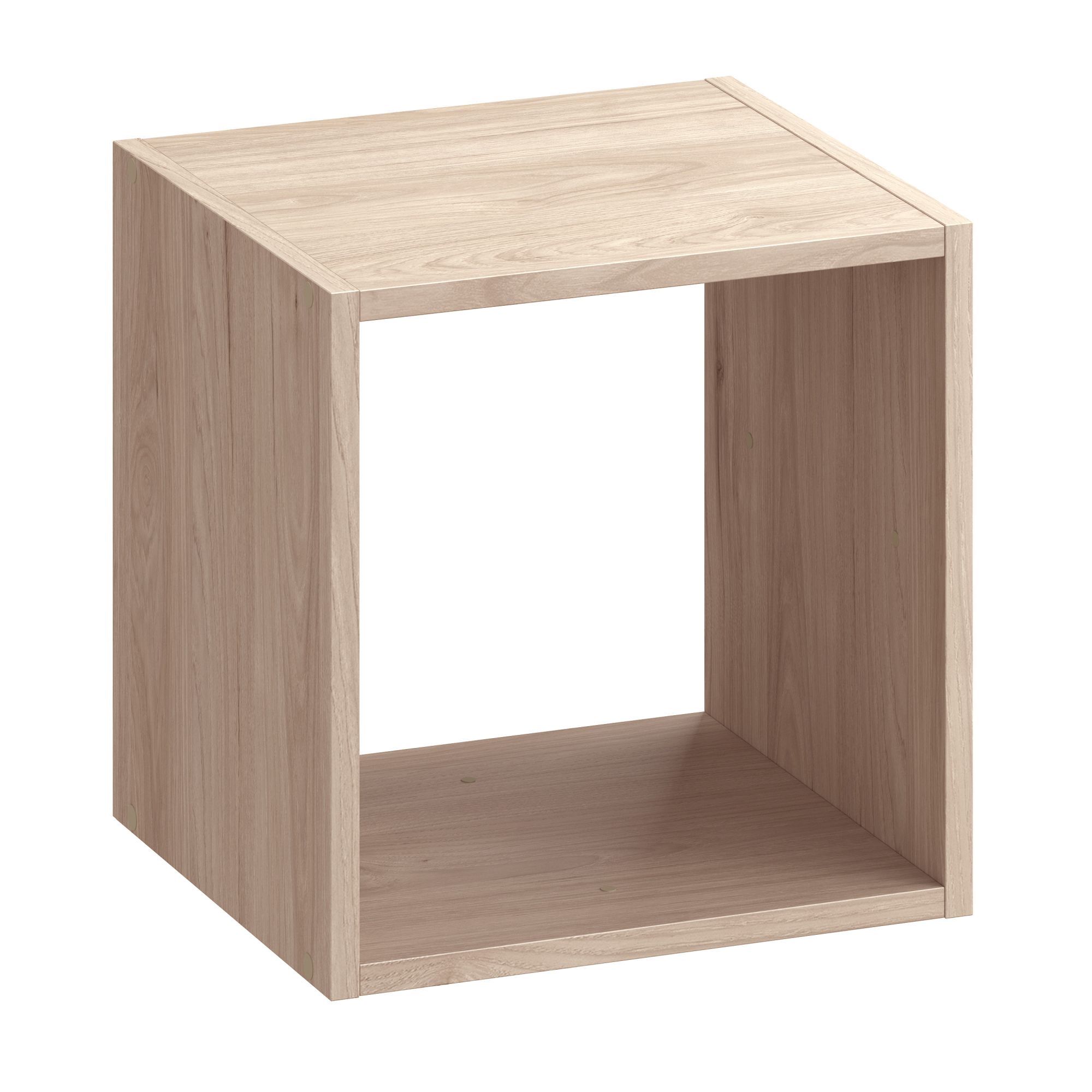 Raft,sub forma de patrat,cu aspect stejar,dimensiune 36 x 36 x 31.7 cm