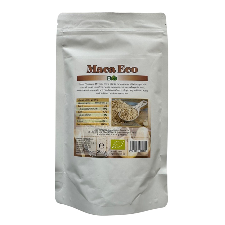 Pulbere Maca Bio 200 grame Deco Italia