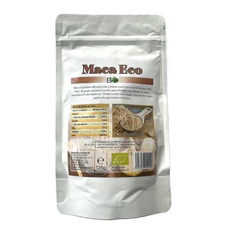 Pulbere Maca Bio 125 grame Deco Italia