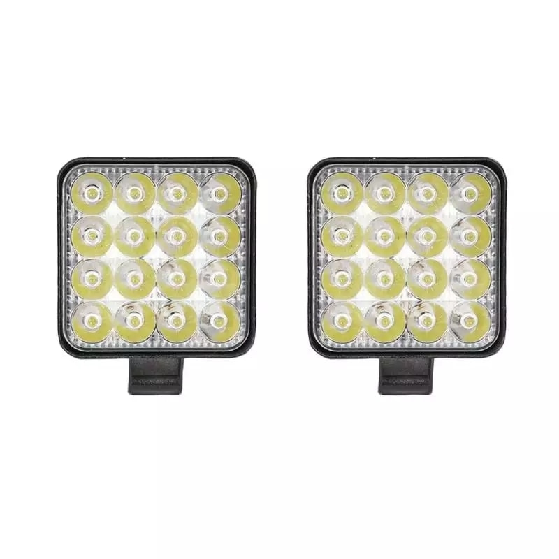 Set 2 proiectoare 48w cu 16 led, 12v-24v, lumina alba 6000k, premium
