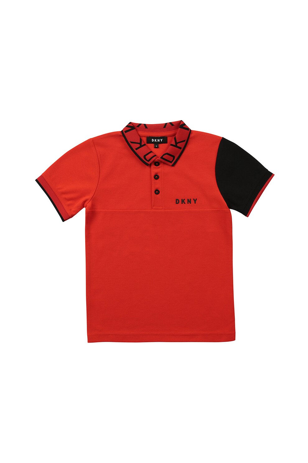DKNY, Tricou polo cu imprimeu logo, Rosu caramiziu/Negru