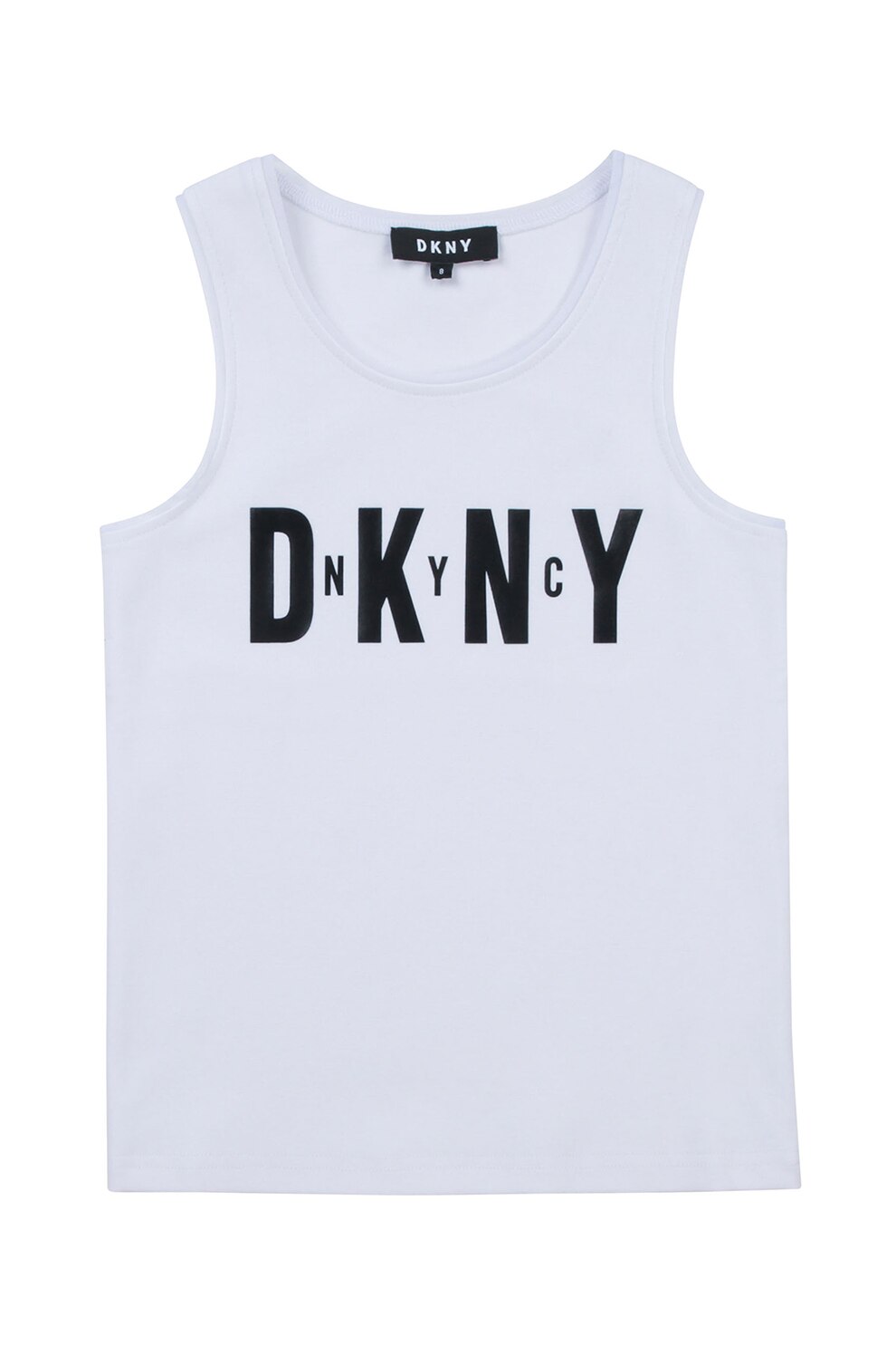 DKNY, Top cu imprimeu logo, Alb optic/Negru