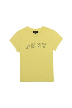 DKNY, Tricou cu imprimeu logo, Verde lime/Negru DKNY, Tricou cu imprimeu logo, Verde lime/Negru