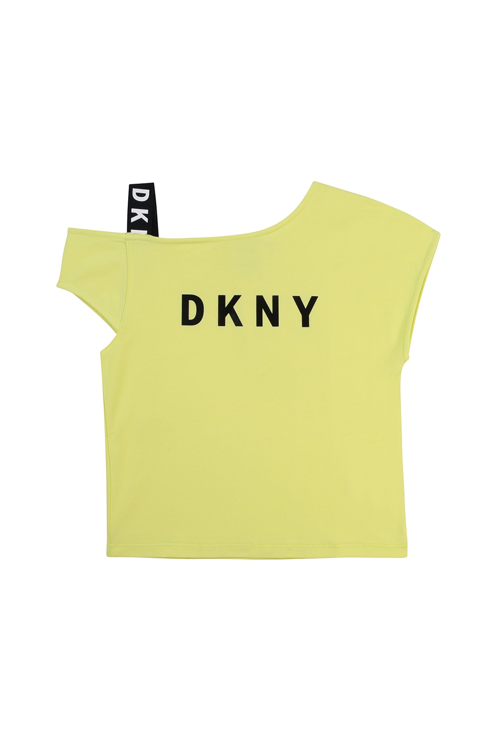 DKNY, Tricou cu banda logo, Verde lime/Negru