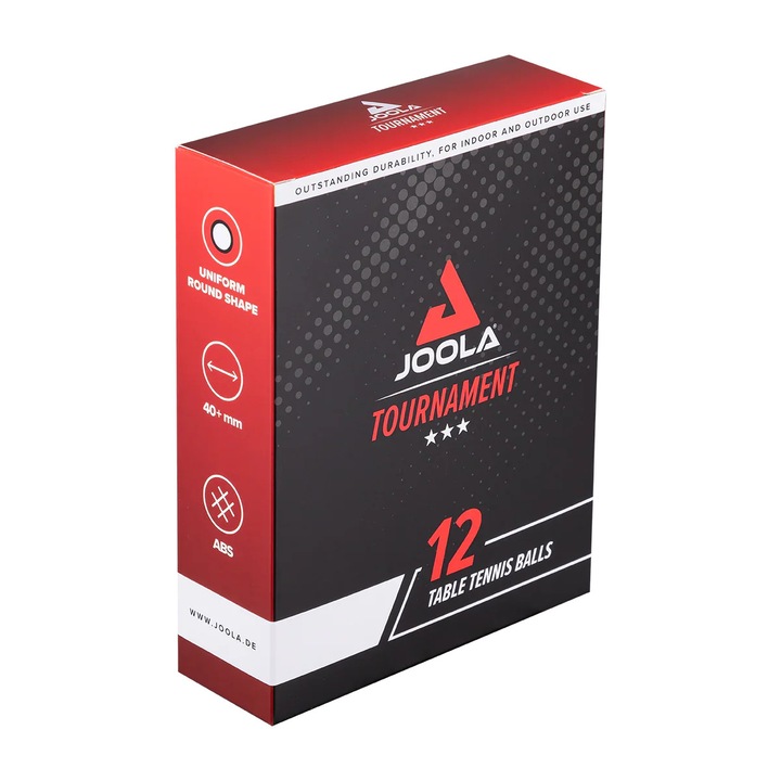 Set mingi Joola Tournament 40+, 3 stele, 12 bucati, Alb
