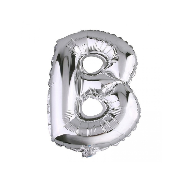 Balon Folie Litera B, ESB, 35 cm, Argintiu