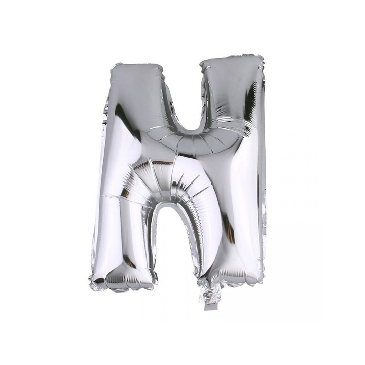 Balon Folie Litera N, ESB, 35 cm, Argintiu