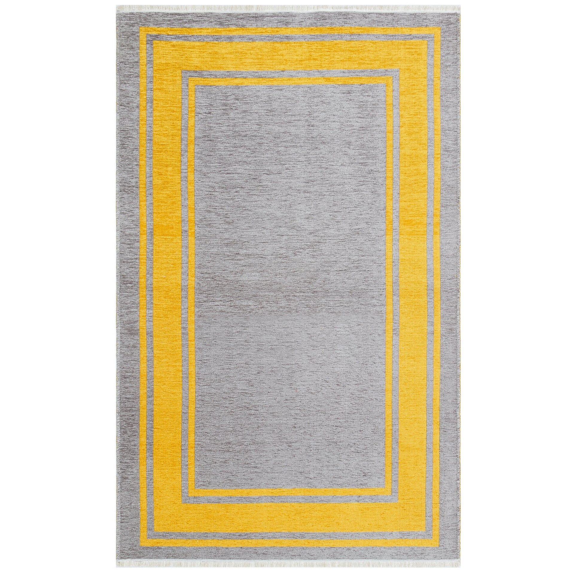 Covor Maze Home NOA, Reversibil, Grey Yellow, 115 x 180 cm