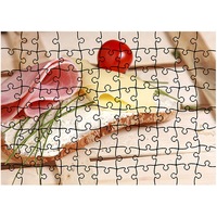 Puzzle Art Factory 96 piese, Sandwich cu mezeluri, crema de branza si cascaval, culinar, Latime 40,5 cm x Inaltime 28,5 cm