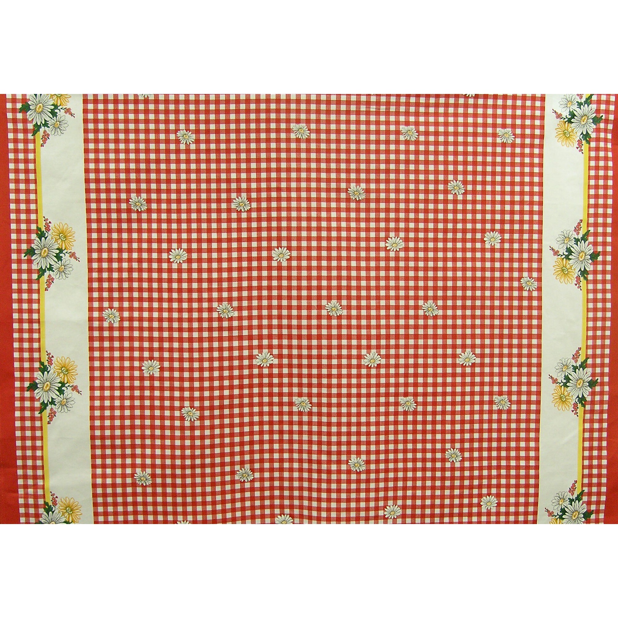 Fata de masa Gecor, 140 X 160, Alb/Rosu