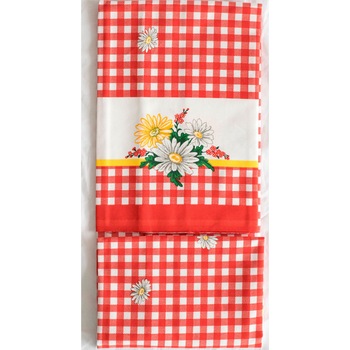 Fata de masa 140 x 140 cm, Bumbac 100%, model cu Flori, cod 7071-4 Rosu Fata de masa 140 x 140 cm, Bumbac 100%, model cu Flori, cod 7071-4 Rosu