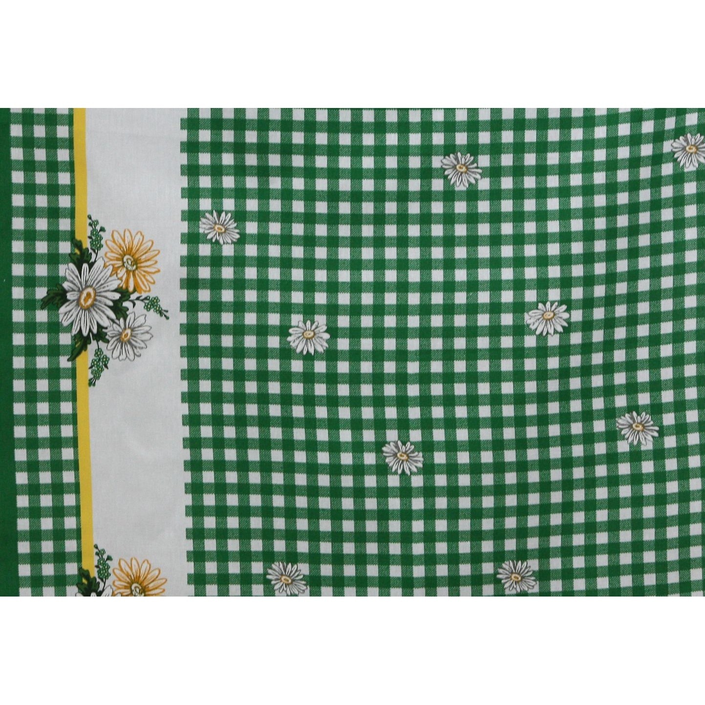 Fata de masa Gecor, 150x220 cm, bumbac 100%, Alb/verde