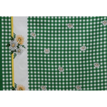 Fata de masa Gecor, 150x220 cm, bumbac 100%, Alb/verde Fata de masa Gecor, 150x220 cm, bumbac 100%, Alb/verde