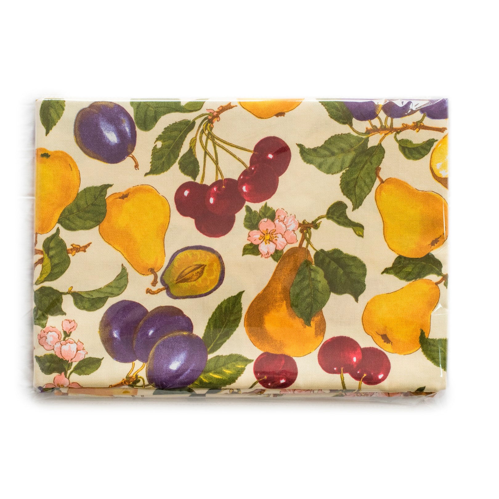 Fata de masa 140 x 140 cm, Bumbac 100%, model cu Flori si Fructe, cod 11940