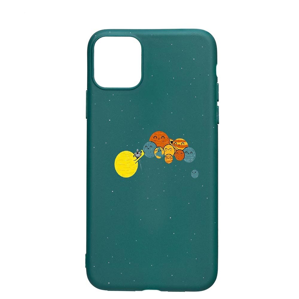 Husa Apple iPhone 11 Pro Max, Universe, Selfie, rezistenta la uzura, anti-alunecare, din silicon Premium, ForestGreen, FG469