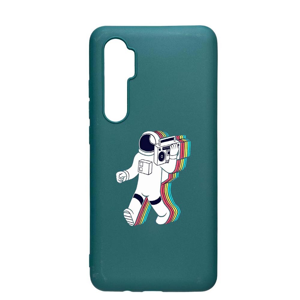 Husa Xiaomi Mi Note 10 Lite, Universe Walk on the Moon, rezistenta la uzura, anti-alunecare, din silicon Premium, ForestGreen, FG467