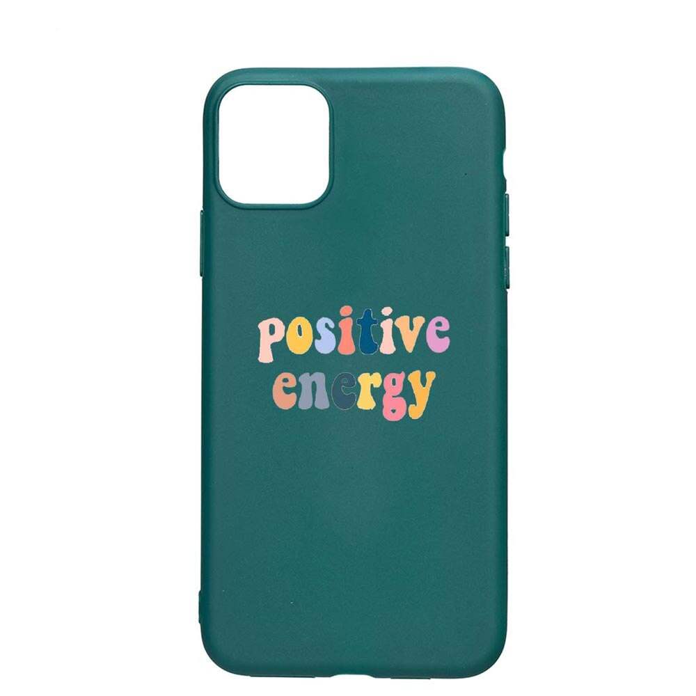 Husa Apple iPhone 11 Pro Max, Positive Energy, rezistenta la uzura, anti-alunecare, din silicon Premium, ForestGreen, FG479
