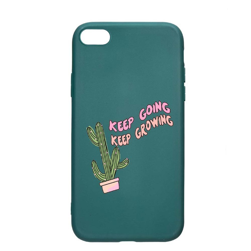 Husa Apple iPhone 6S / 6, Keep Going, rezistenta la uzura, anti-alunecare, din silicon Premium, ForestGreen, FG482