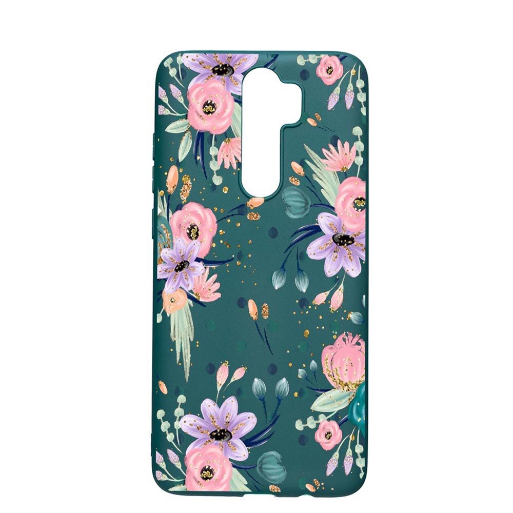 Husa Xiaomi Redmi Note 8 Pro, Flowers - Spring, rezistenta la uzura, anti-alunecare, din silicon Premium, ForestGreen, FG495