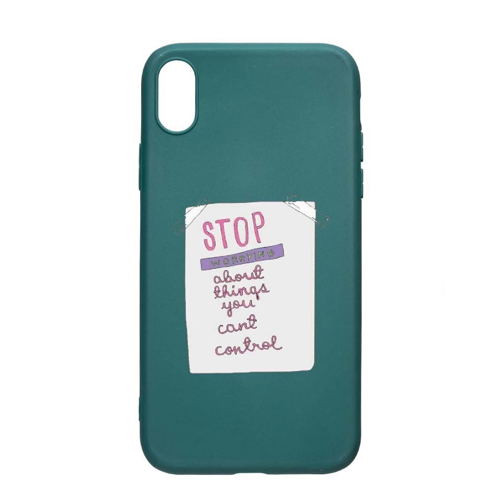 Husa Samsung Galaxy A10, Stop Worrying, rezistenta la uzura, anti-alunecare, din silicon Premium, ForestGreen, FG492