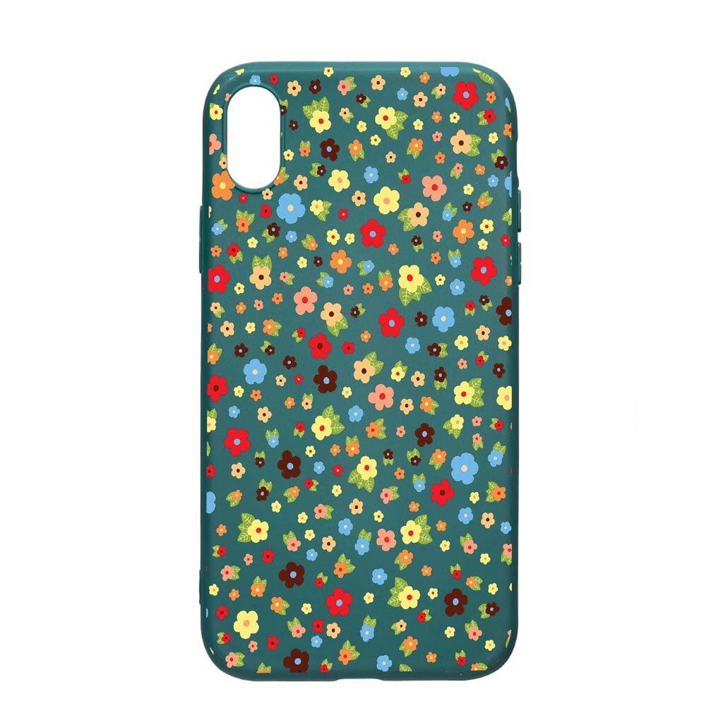 Husa Xiaomi Redmi 9A, Happy Flowers, rezistenta la uzura, anti-alunecare, din silicon Premium, ForestGreen, FG501