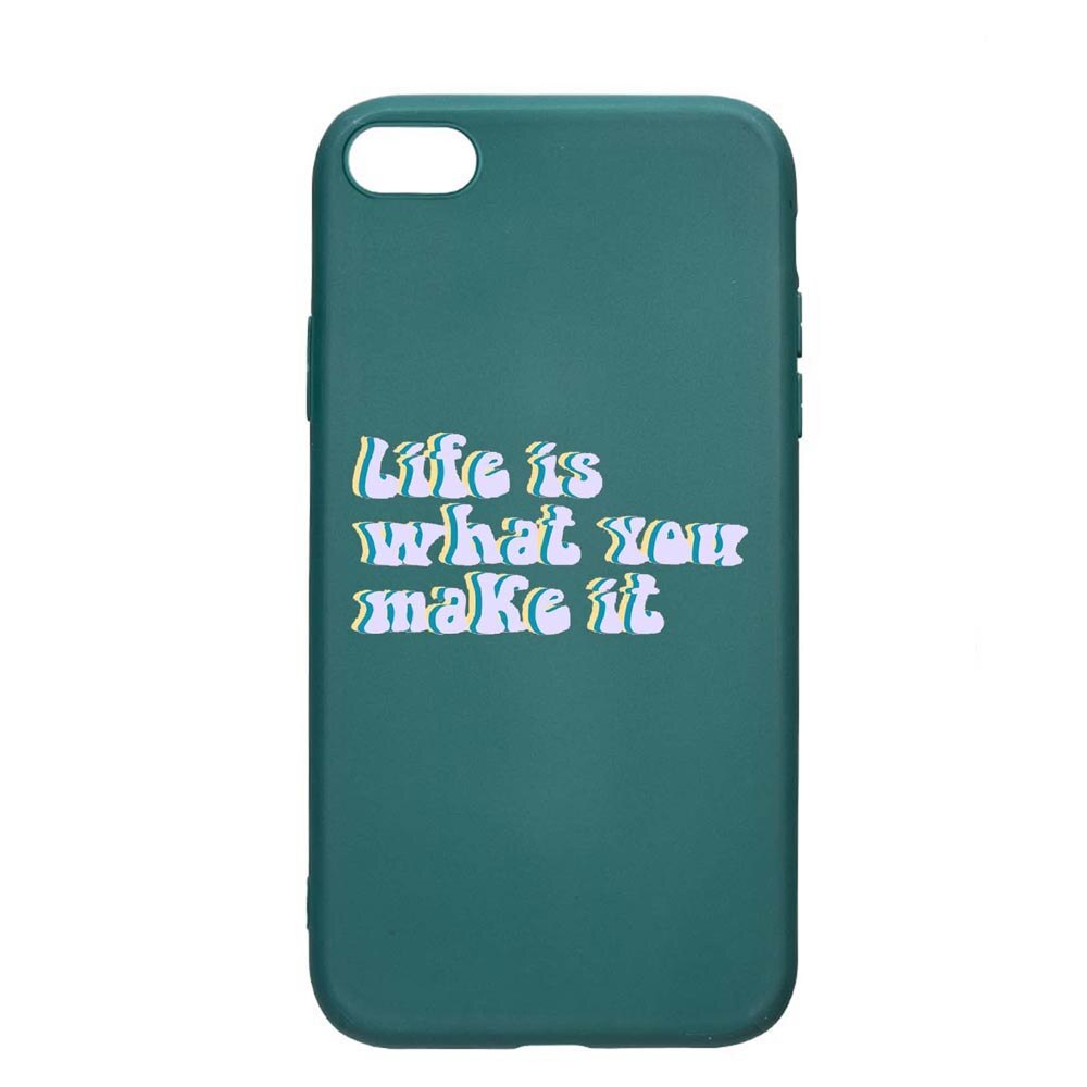 Husa Apple iPhone 6S / 6, Life is, rezistenta la uzura, anti-alunecare, din silicon Premium, ForestGreen, FG491