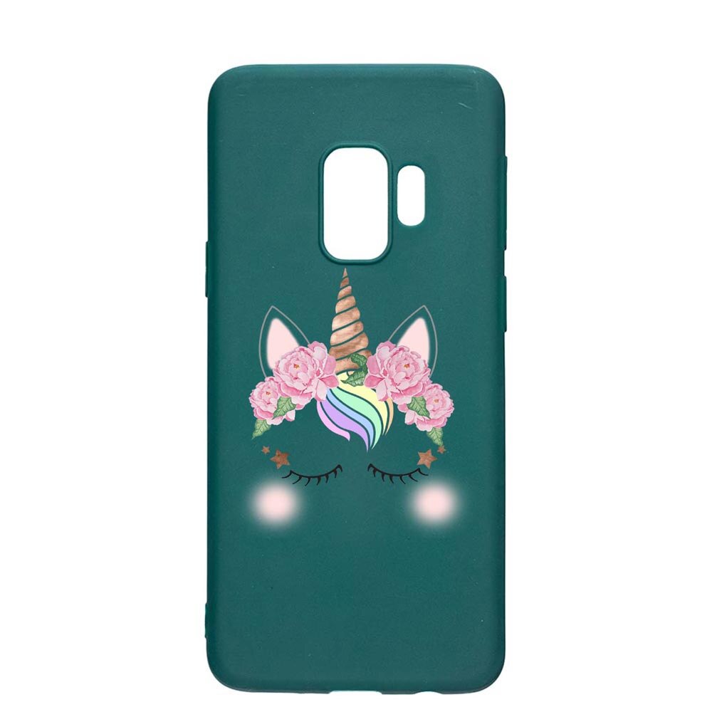 Husa Samsung Galaxy S9, Unicorn, rezistenta la uzura, anti-alunecare, din silicon Premium, ForestGreen, FG525